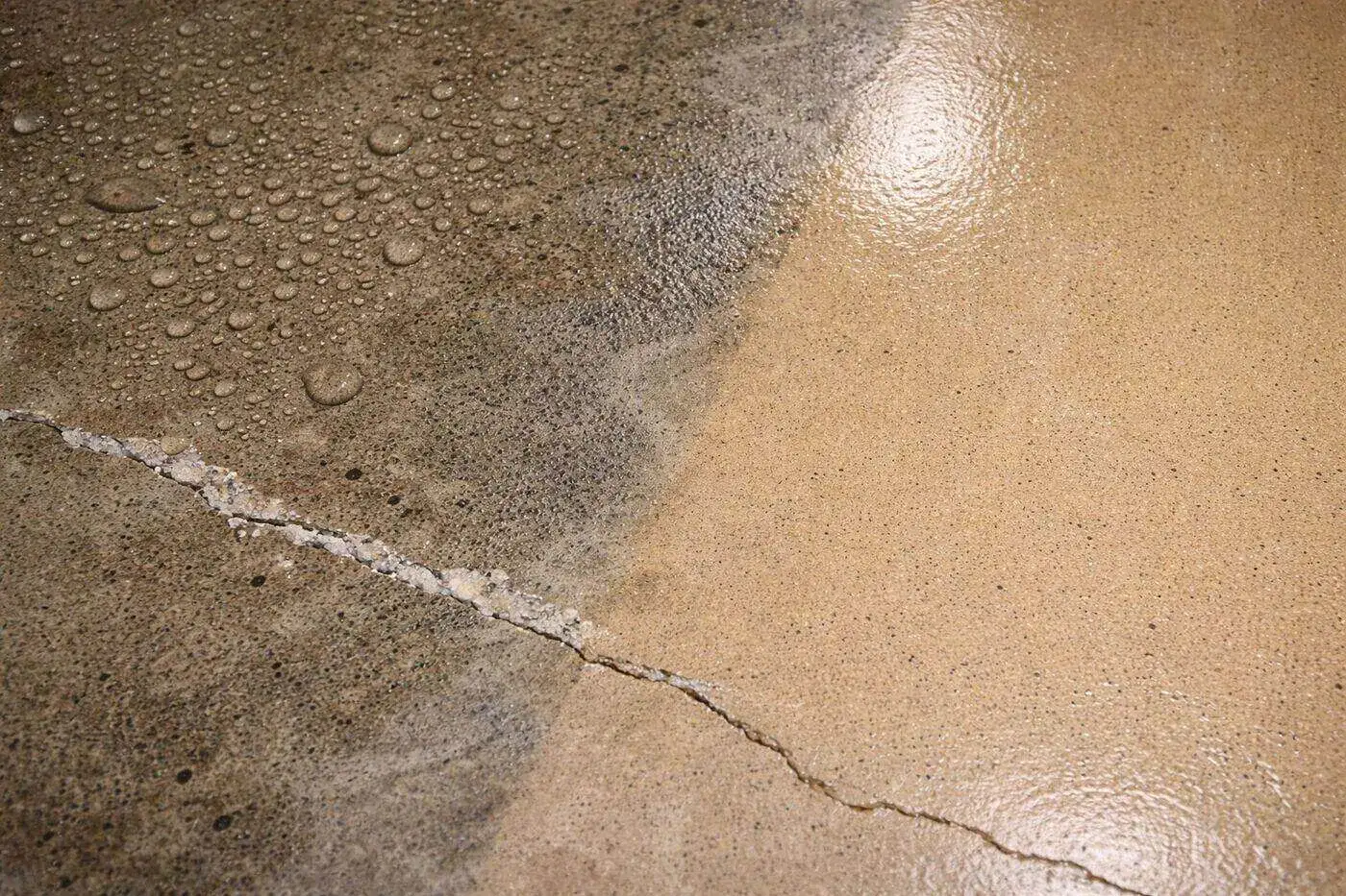 Moisture testing a Lee County concrete slab before epoxy installation