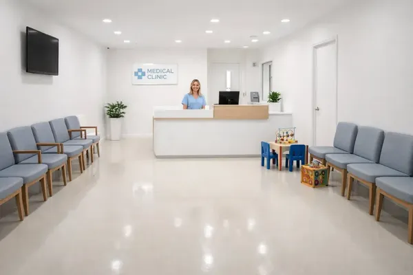 Commercial epoxy floor office building Lee County FL