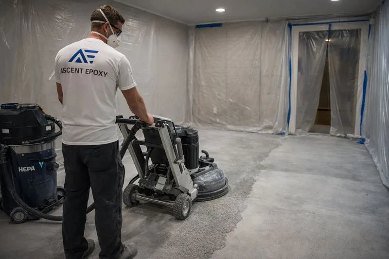 Diamond grinding residential concrete floor Lee County