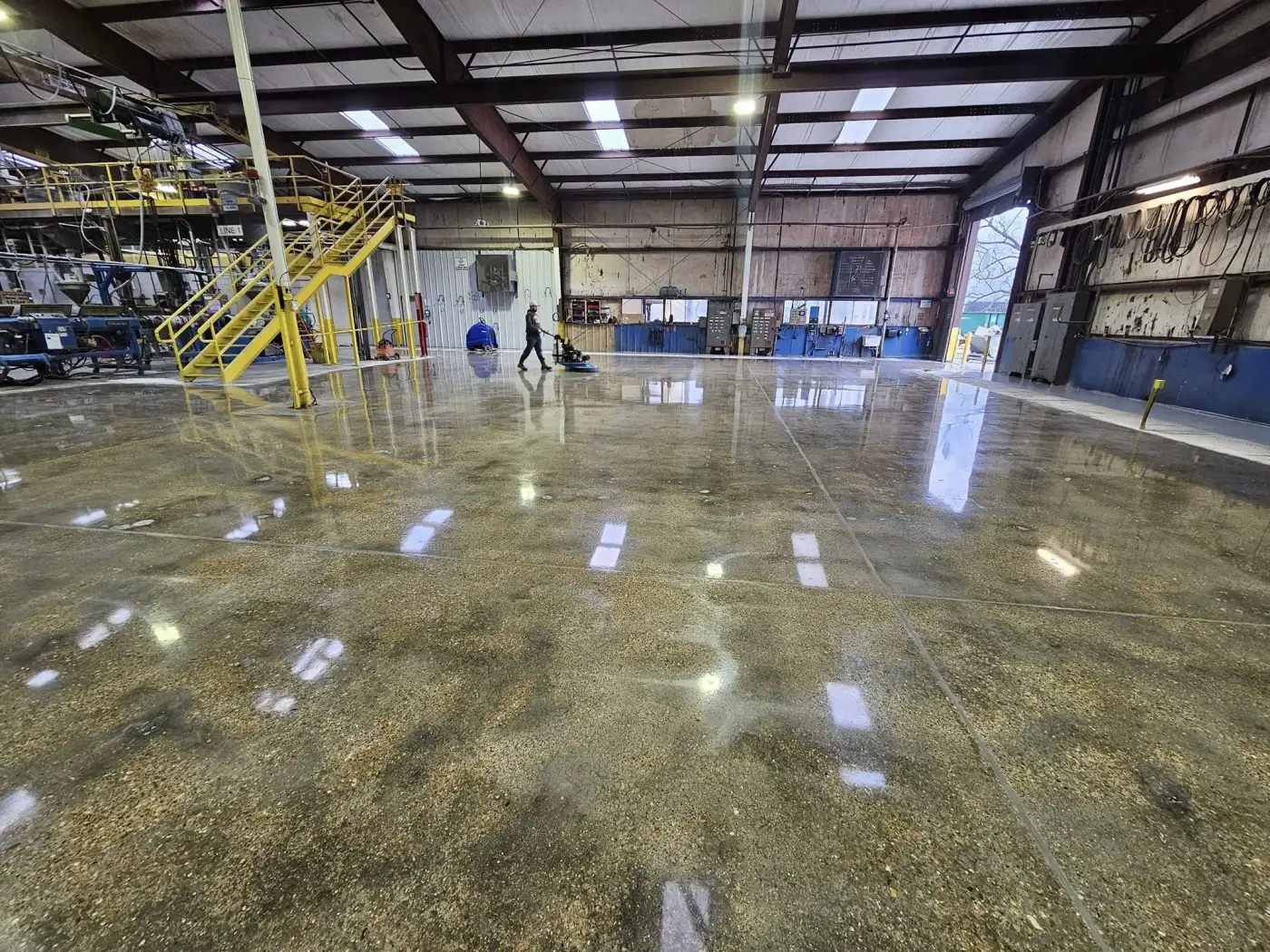 Polished concrete industrial floor Lee County