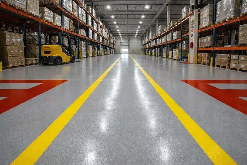 Industrial epoxy floor warehouse Lee County Florida