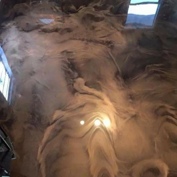 Metallic epoxy floor real Lee County project