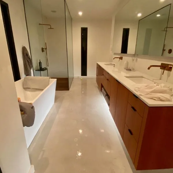 Metallic pearl finish epoxy floor Lee County