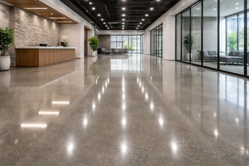 Polished concrete floor Lee County commercial space