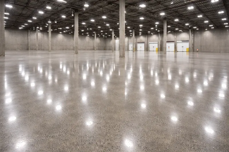 Polished concrete warehouse floor Lee County